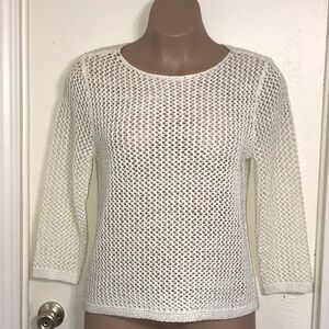 Ann Taylor chunky knit loose weave sweater. GUC Size large